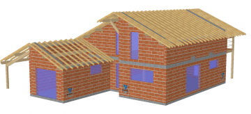 image Charpente traditionnelle toiture pour maison en maçonnerie + plancher Bois